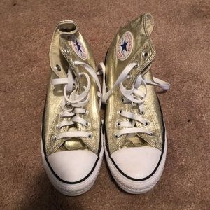 Metallic Gold High-Top Converse